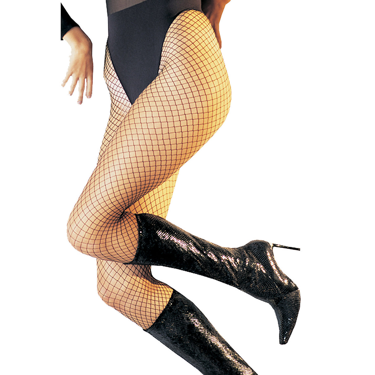 Sexy Black Lycra Industrial Fishnet Pantyhose for Women Dress Up and Costume Parties