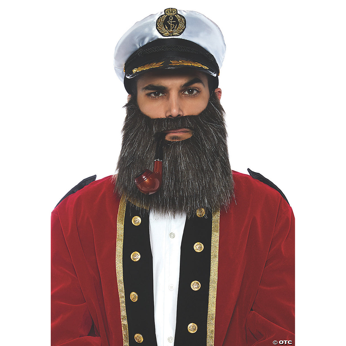 Adult Captain Costume Kit with Beard Pipe for Halloween Events and Themed Parties