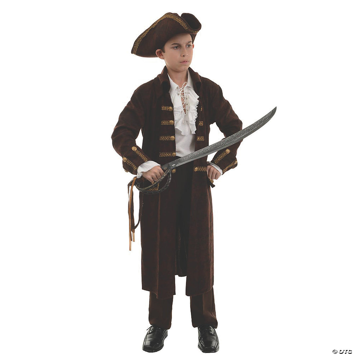 Pirate Captain Brown Child Costume for Dress Up Kids Adventures and Themed Parties