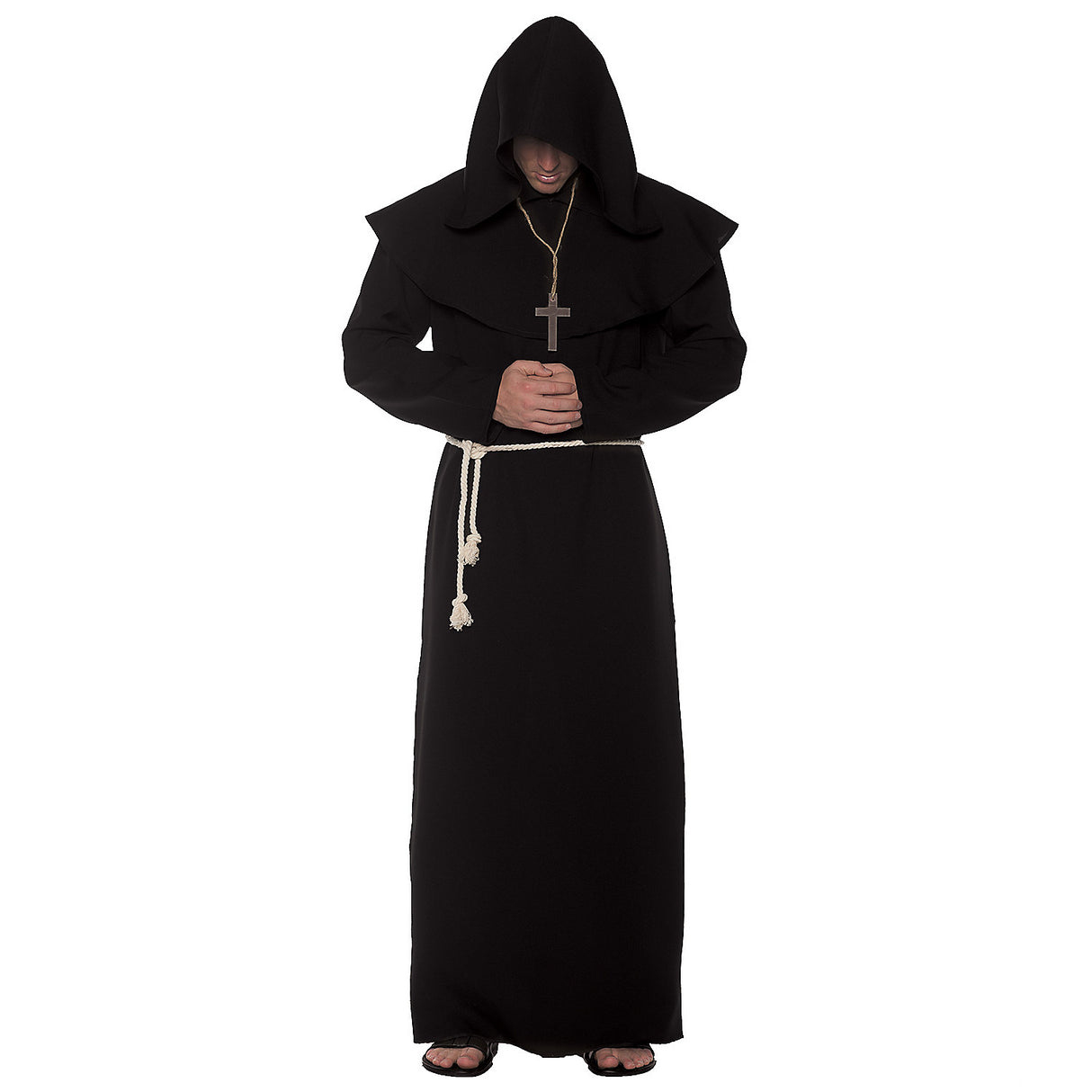 Black Monk Robe for Halloween Costume Events and Religious Themed Celebrations