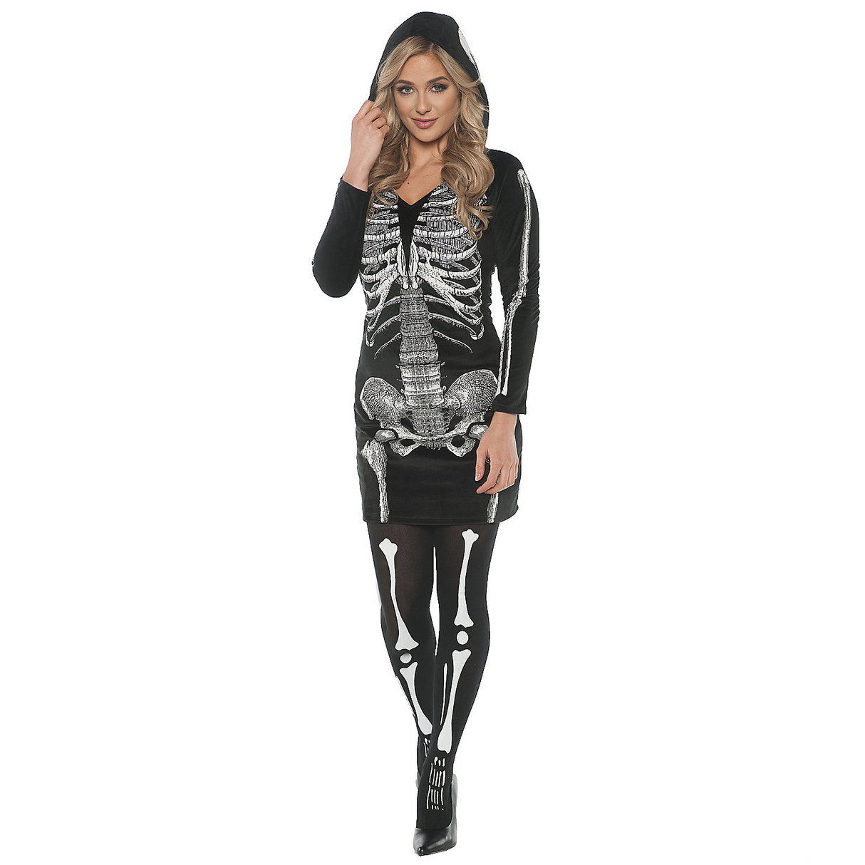 Skeletal Hoodie Dress Adult