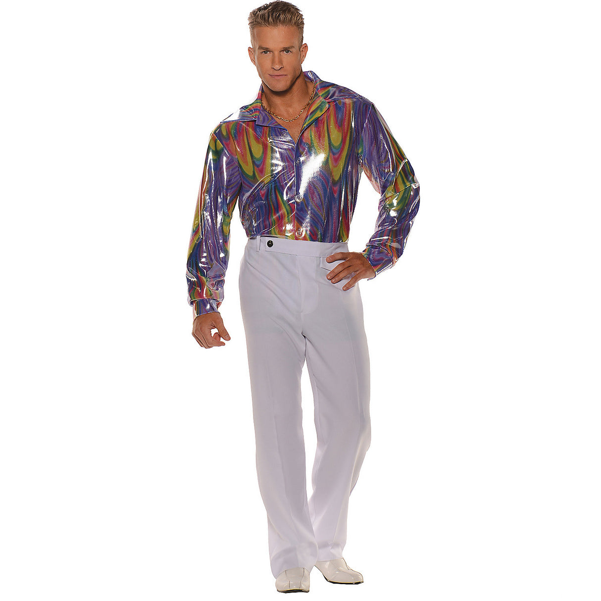 Disco Shirt Adult Costume for Retro Parties Halloween Events and 1970s Dance Theme Celebrations