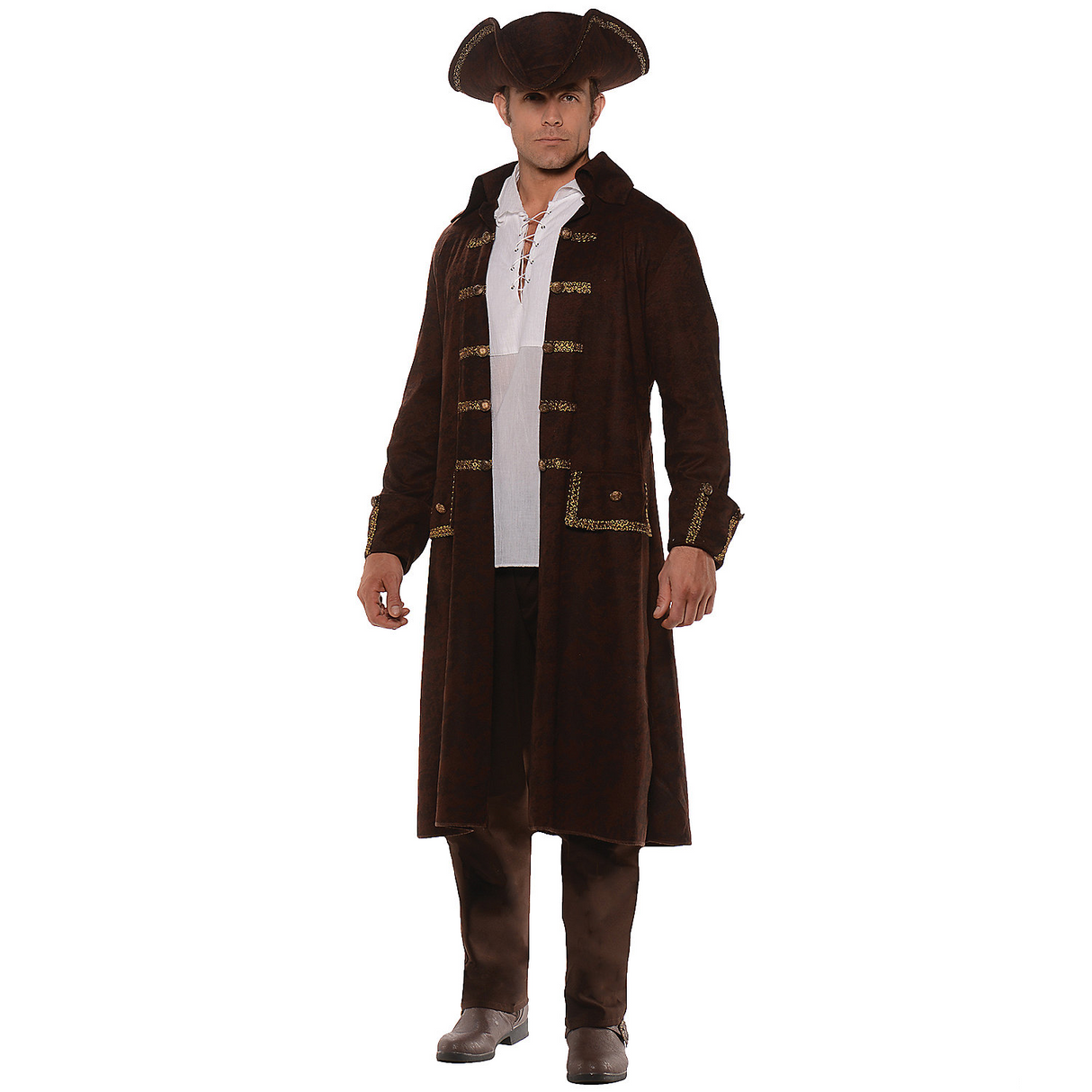 PIRATE COAT SET ADULT BROWN