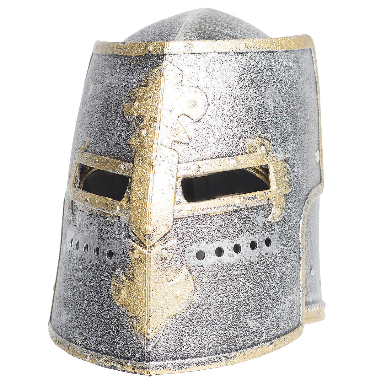 Medieval Silver Knight Box Helmet for Historical Costume Events and Themed Parties
