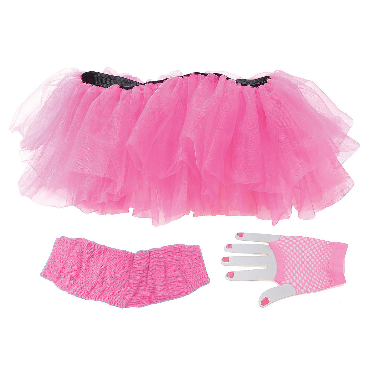 Adult Neon Pink Tutu Set for 1980s Costume Parties and Fun Dress Up Events