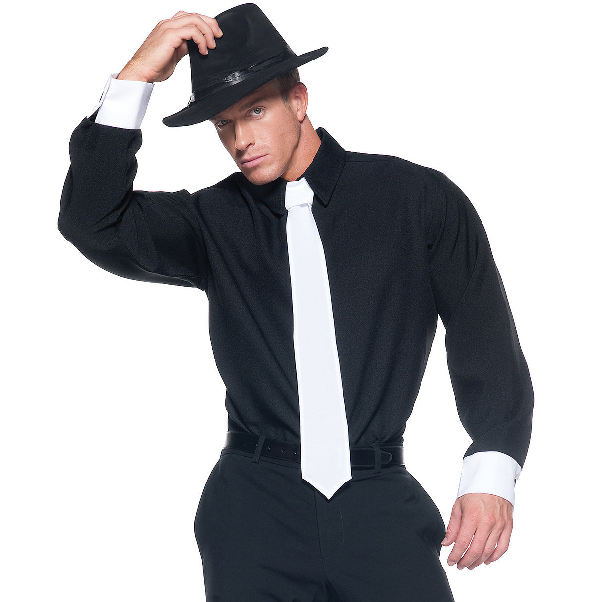 Classic Men's Gangster Shirt for Gatsby Parties Halloween Events and Vintage Costume Gatherings