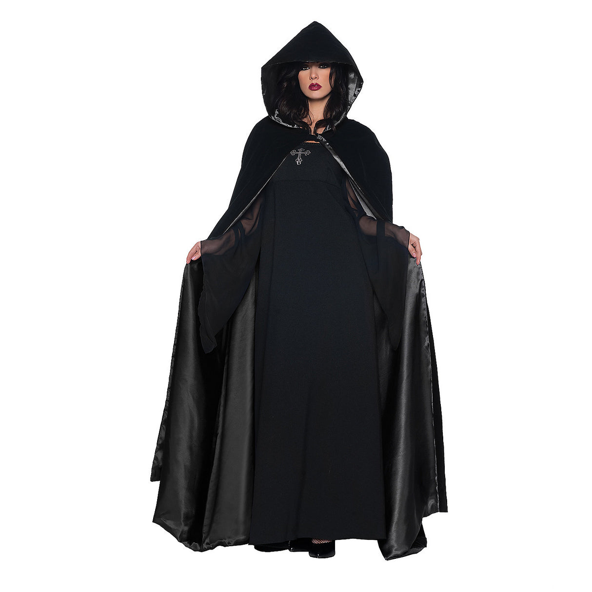 Elegant Adult Velvet Cape for Halloween Costumes Theatrical Plays and Elegant Dress-up Events