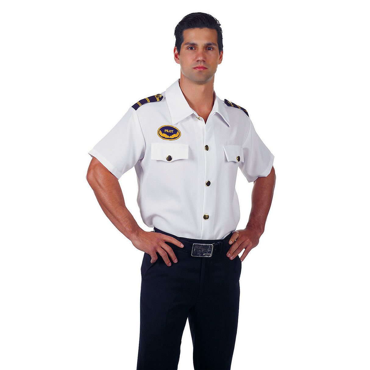 Men's Airline Pilot Shirt for Costume Parties Dress Up and Themed Events