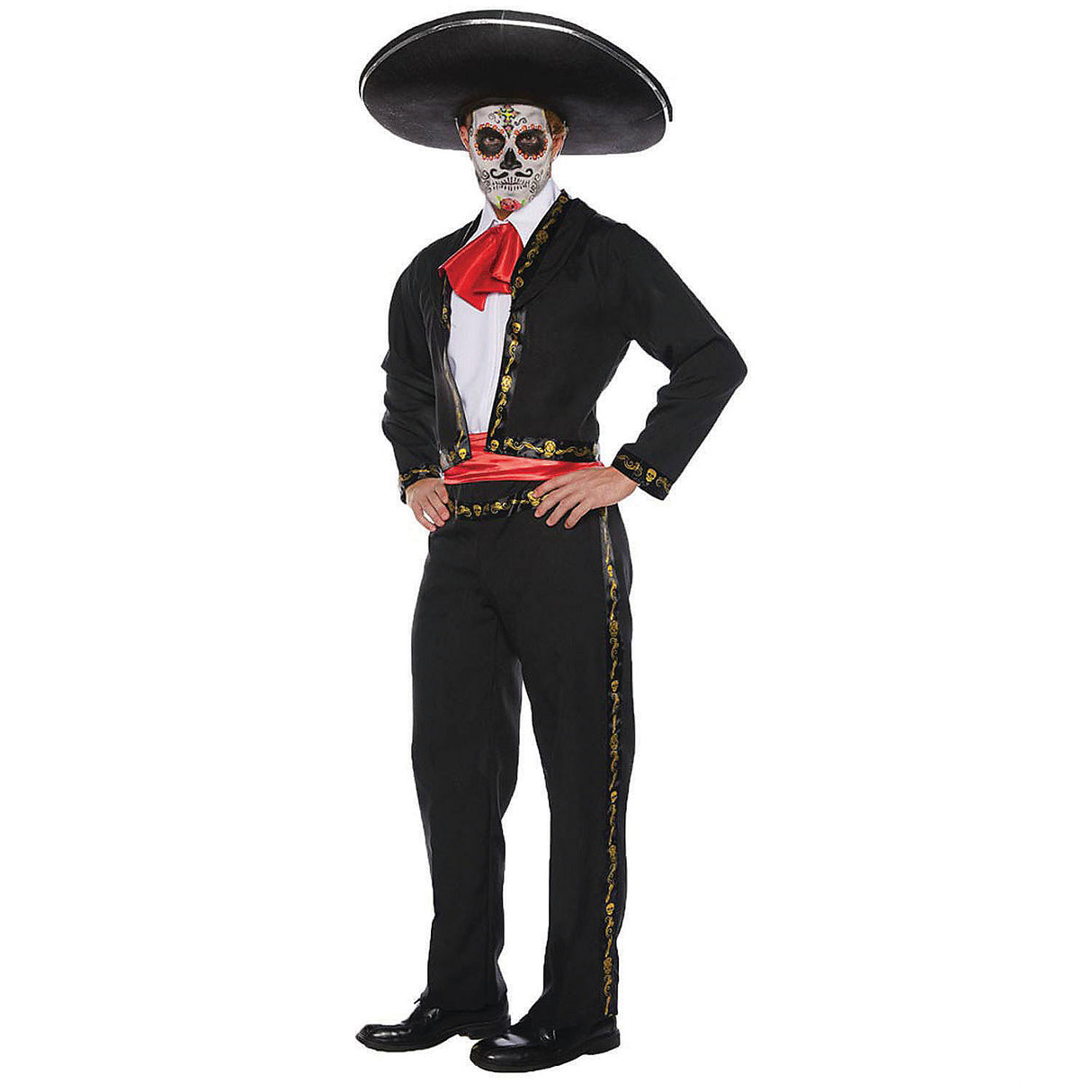 Skull Mariachi Adult Costume for Halloween Theme Parties and Day of the Dead Celebrations