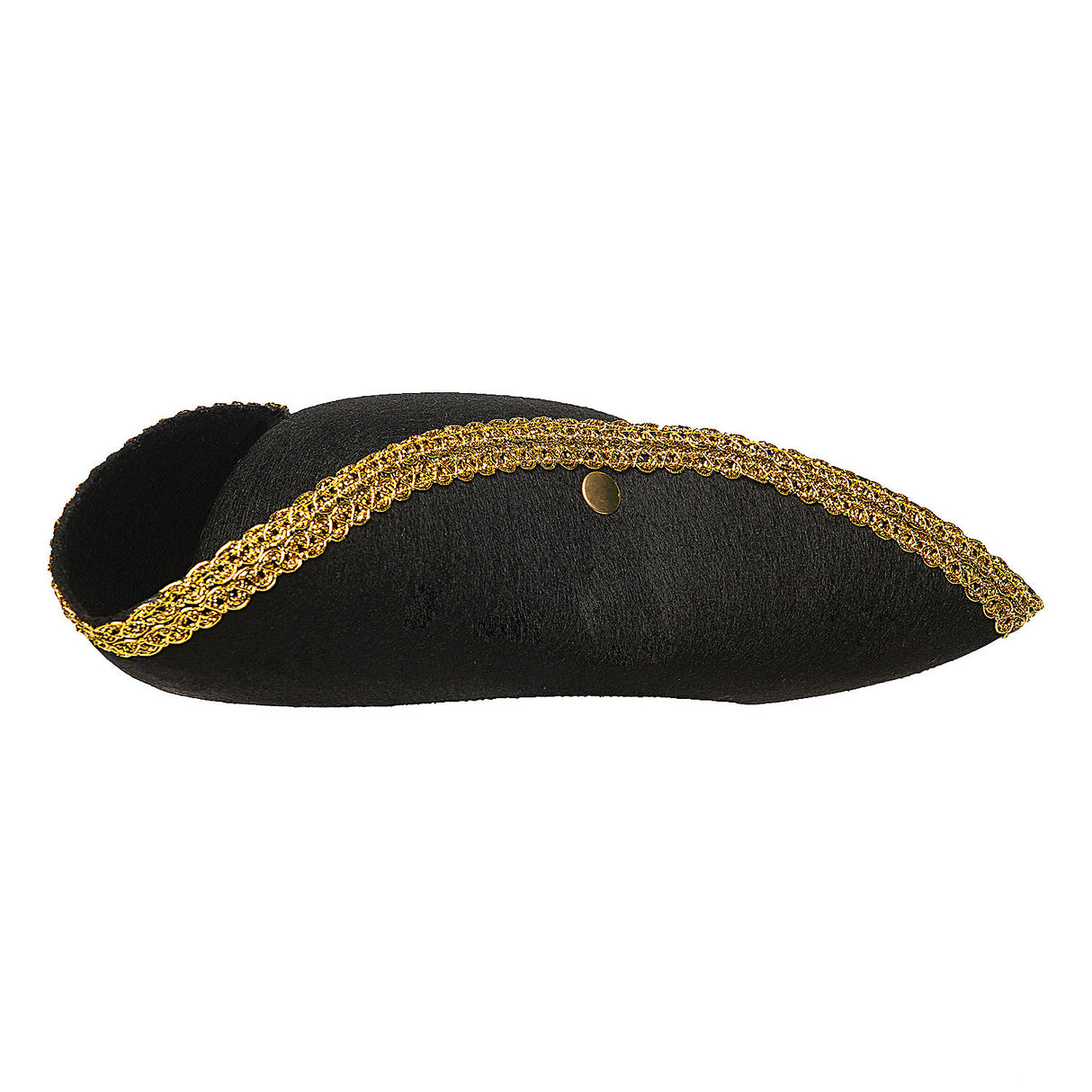 Classic Tri Corner Hat with Gold Trim for Historical Reenactments Costume Events and Celebrations