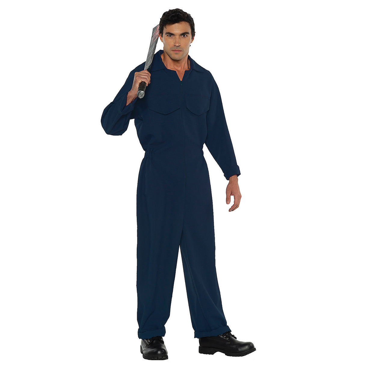 Boiler Suit Dark Blue Adult Costume for Halloween Parties and Nostalgic Character Dress Up Events