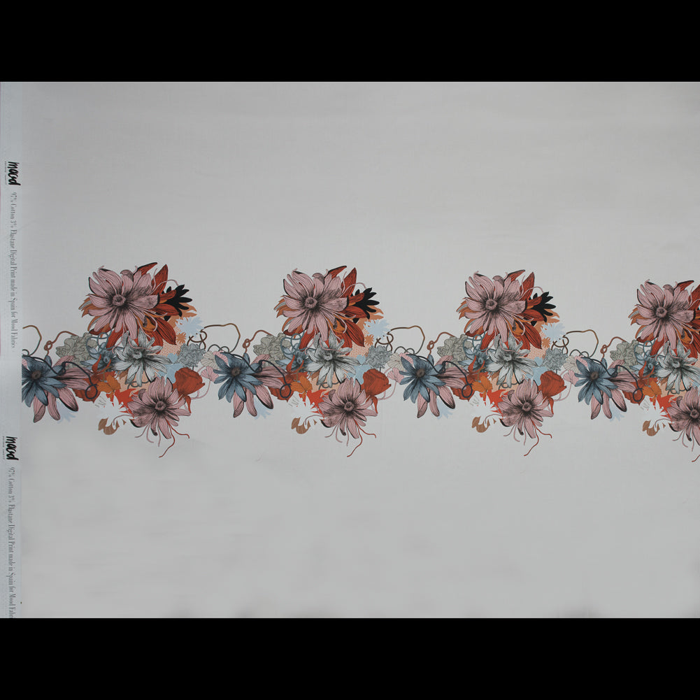 Stretch Cotton Sateen Panel - Pink Floral - Port Havana Print - Mood Exclusive Aloha Collection