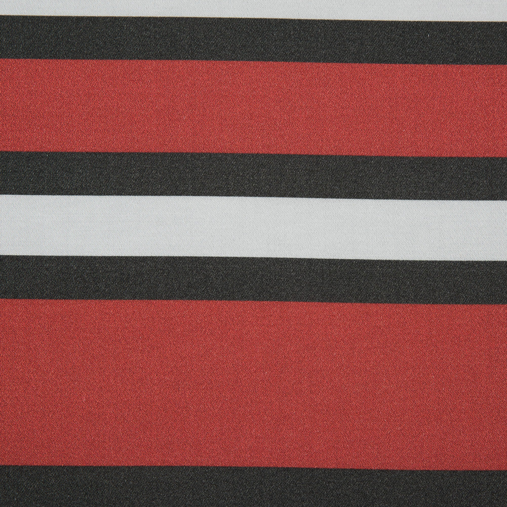 Stretch Cotton Sateen - Red and White Stripes - Mood Exclusive Aina Stripe Print