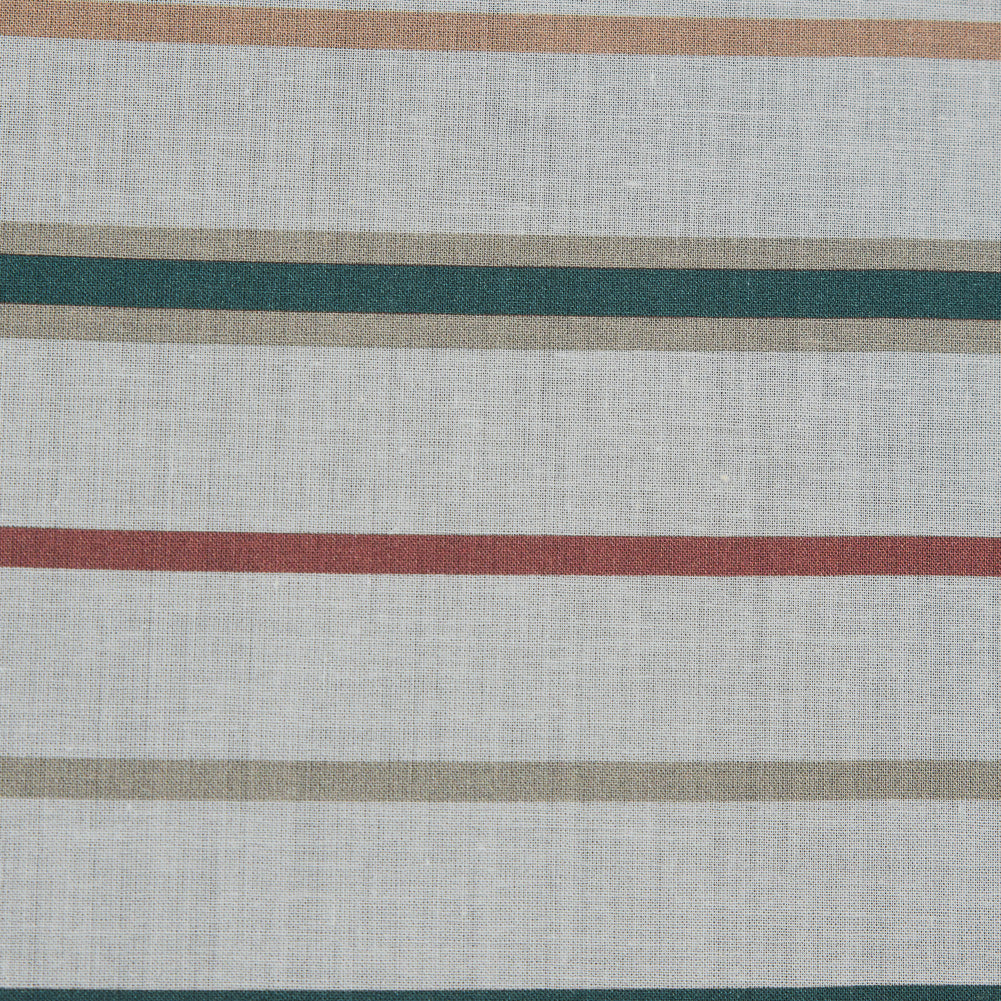 Cotton Voile - Red, Green and White Stripes - Purity of Growth Print - Mood Exclusive Key Largo Collection