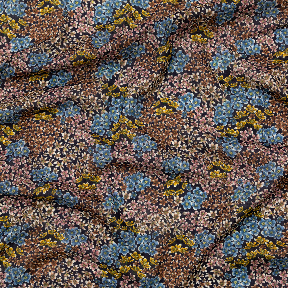 Cotton Voile - Indigo Floral - Floral Symphonies Print - Mood Exclusive St. Tropez Collection