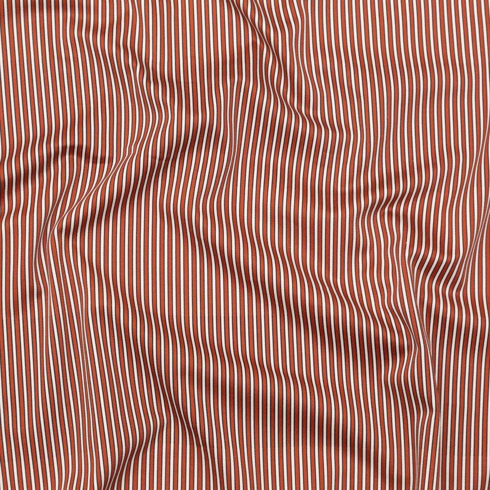 Stretch Cotton Sateen - Red and White Stripes - Evening Draws In Print - Mood Exclusive Kenko Collection