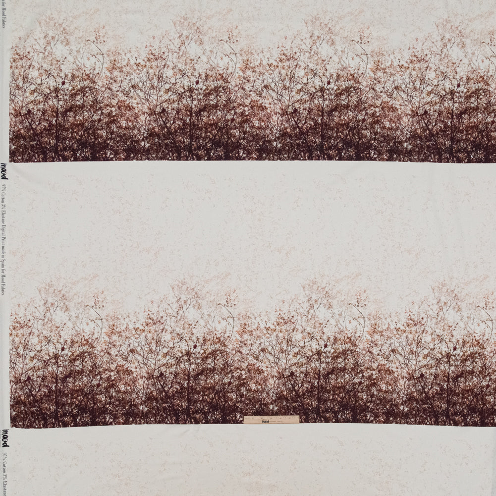 Stretch Cotton Sateen Panel - Brown Tree Branches - Celestial Canopy Print - Mood Exclusive Serengeti Collection