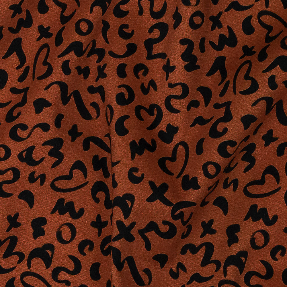 Stretch Cotton Sateen - Mango Doodle Spots - Ancient Iconography Print - Mood Exclusive Rio Collection