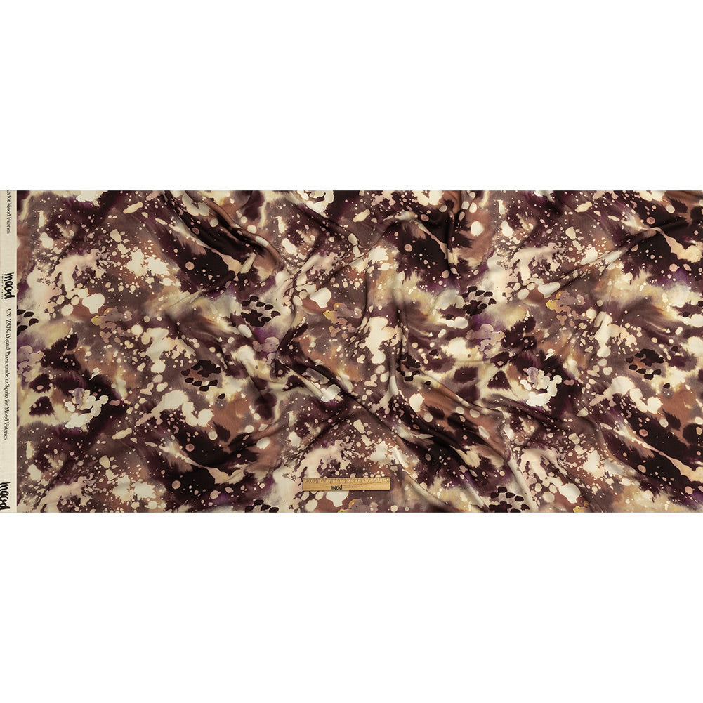 Rayon Challis - Purple Abstract Splatters - L'Amour en Feu Print - Mood Exclusive Wisteria Collection