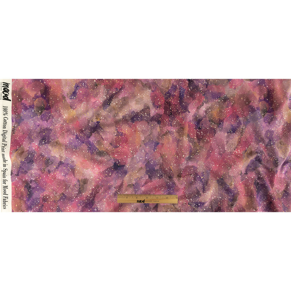 Cotton Voile - Pink, Purple and White Abstract - Hope Spotted Print - Mood Exclusive Wisteria Collection