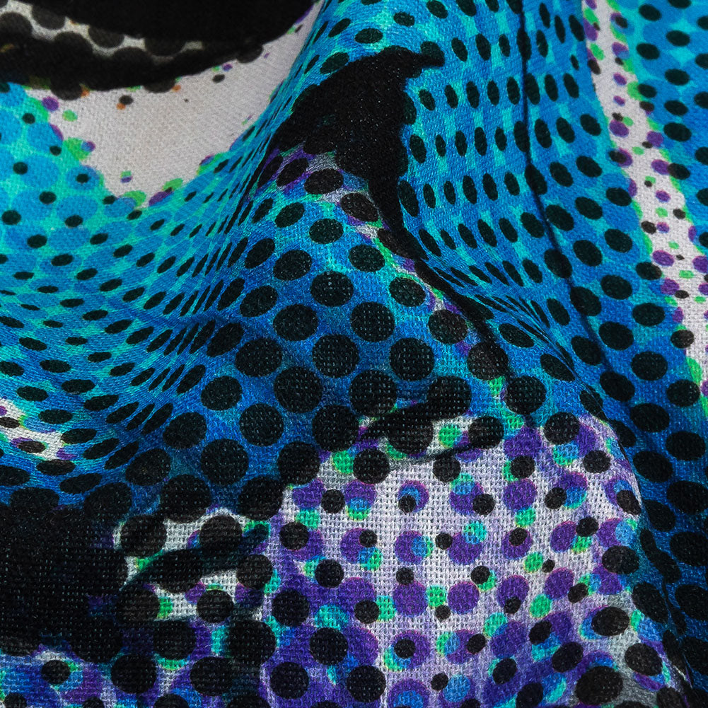 Linen and Rayon Woven - Blue Abstract - Tangled Up in Blue Print - Mood Exclusive Indigo Collection