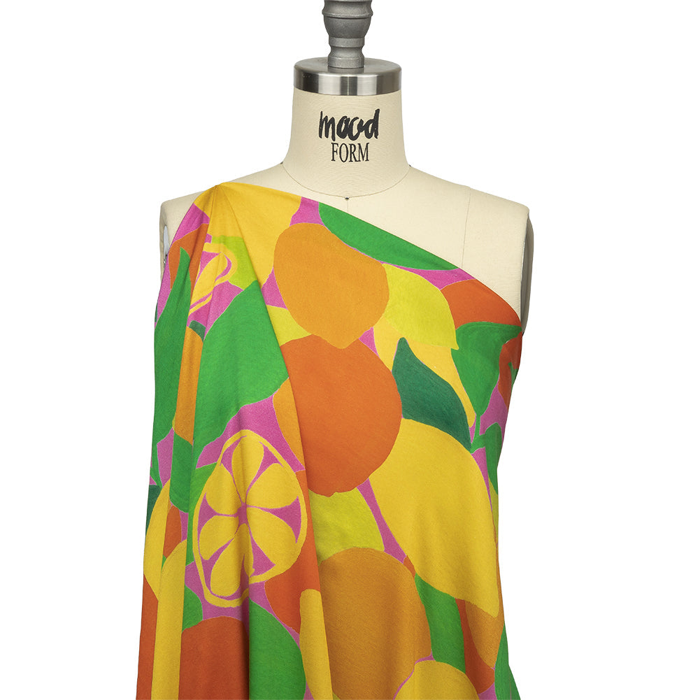Rayon Challis - Citrus Fruits - Zest Friends Print - Mood Exclusive Citrus Collection
