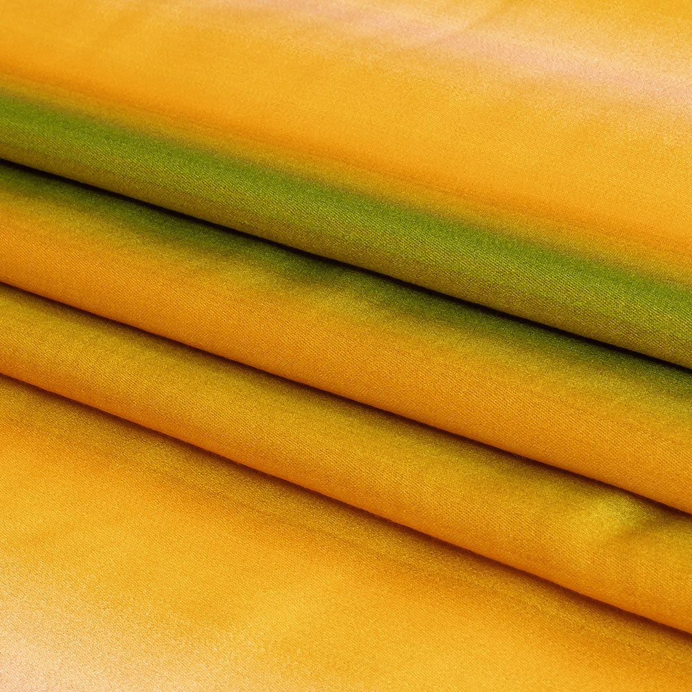 Rayon Challis - Green and Yellow Gradient Stripes - Marmalade Parade Print - Mood Exclusive Citrus Collection