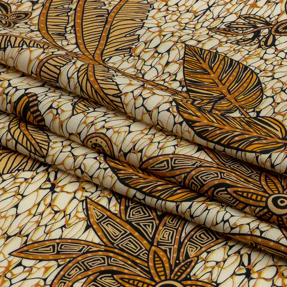 Cotton Voile - Orange and White Palm Trees - Sunny Summers Print - Mood Exclusive Rockland Collection