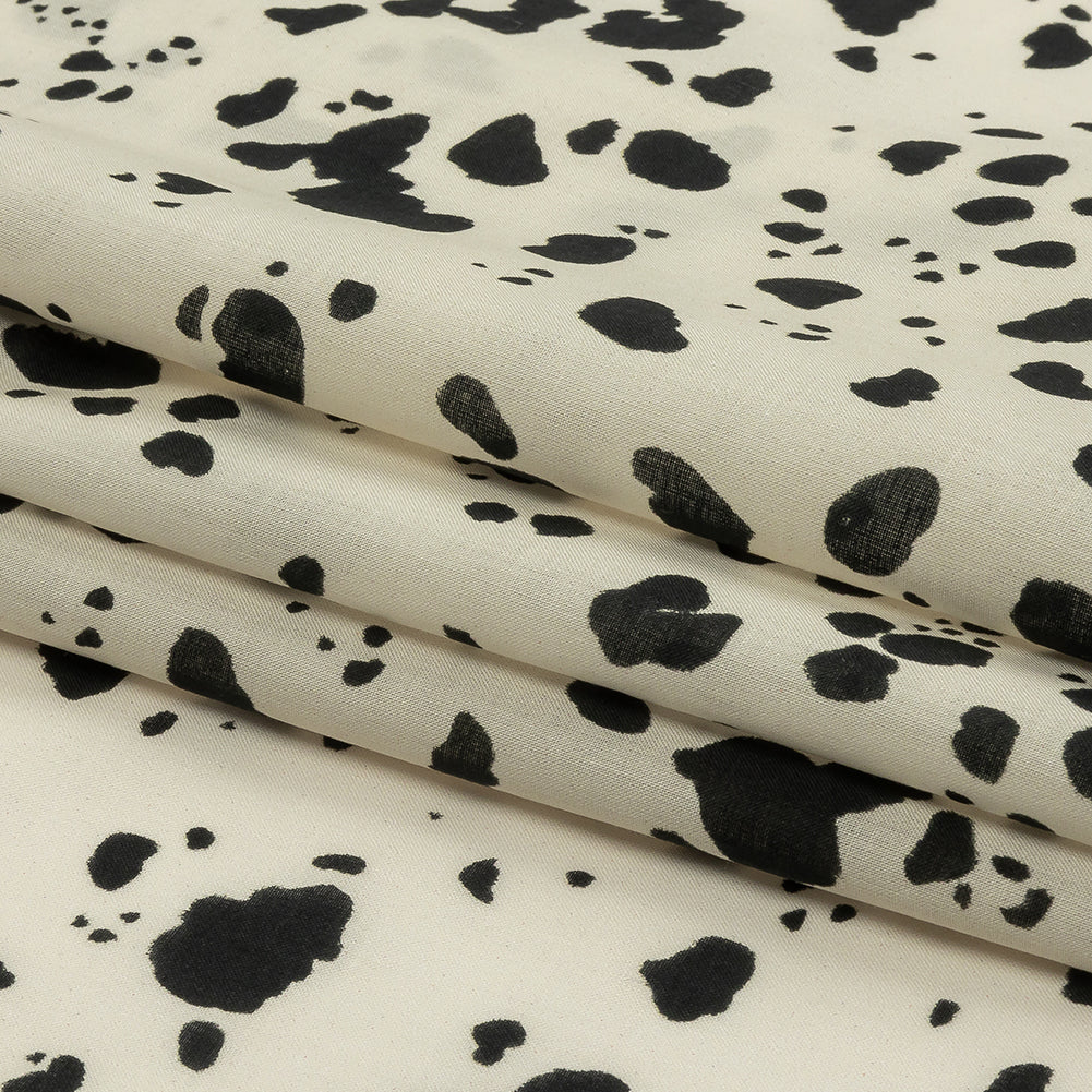 Cotton Voile - Black and White Dalmatian Spots - Fire Dogs Print - Mood Exclusive Metro Collection