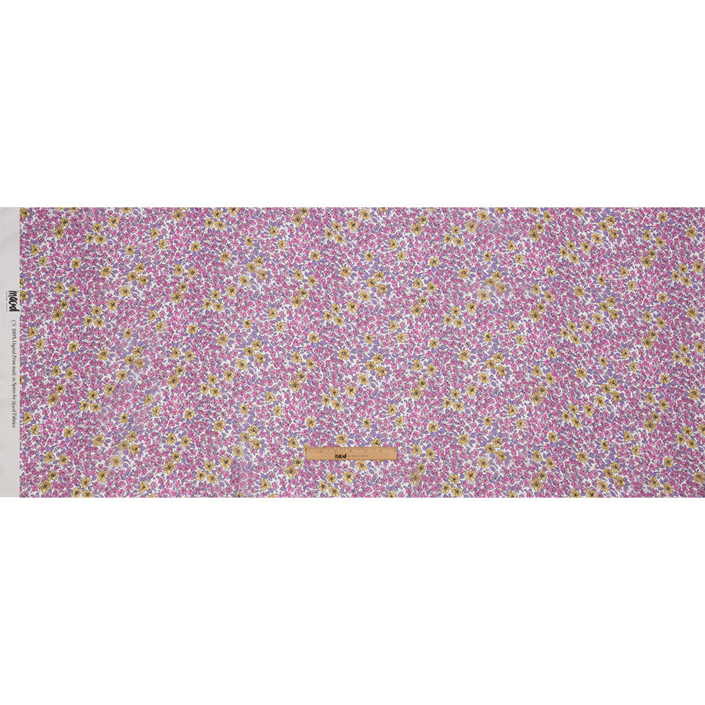 Viscose Georgette - Bigger Pink and Yellow Floral - Springtime Saunter Print - Mood Exclusive Secret Garden Collection