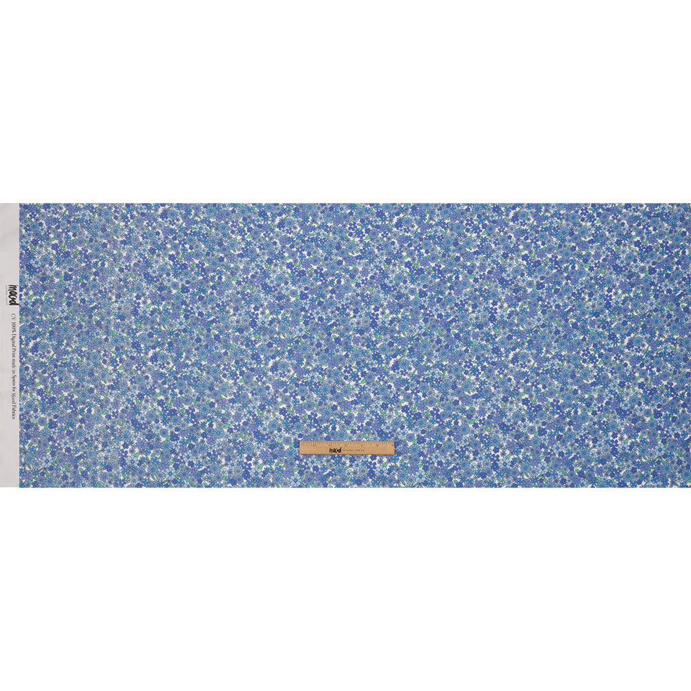 Viscose Georgette - Blue Floral - Strawberry Fields Print - Mood Exclusive Secret Garden Collection