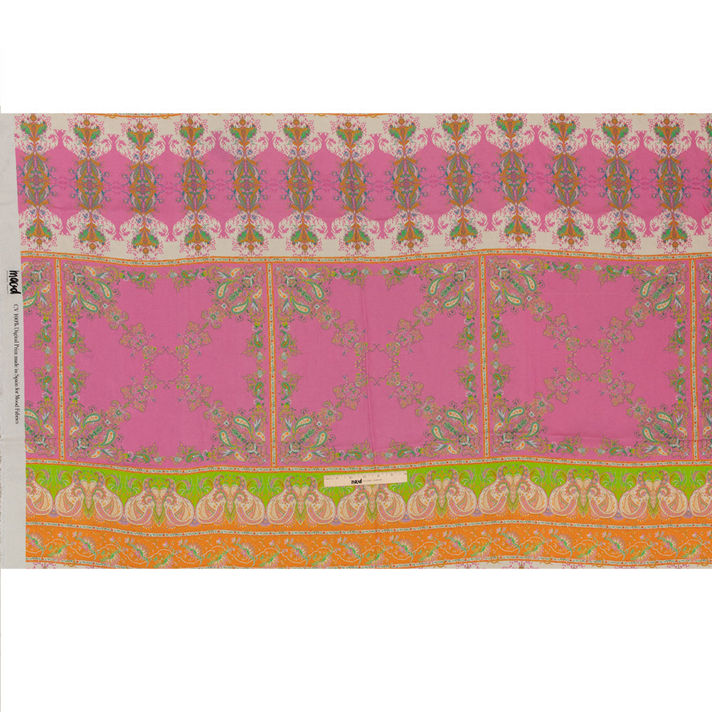 Sustainable Viscose Crepe Panel - Paisley Stripes and Squares - Cypress Daydreams Print - Mood Exclusive Gisele Collection