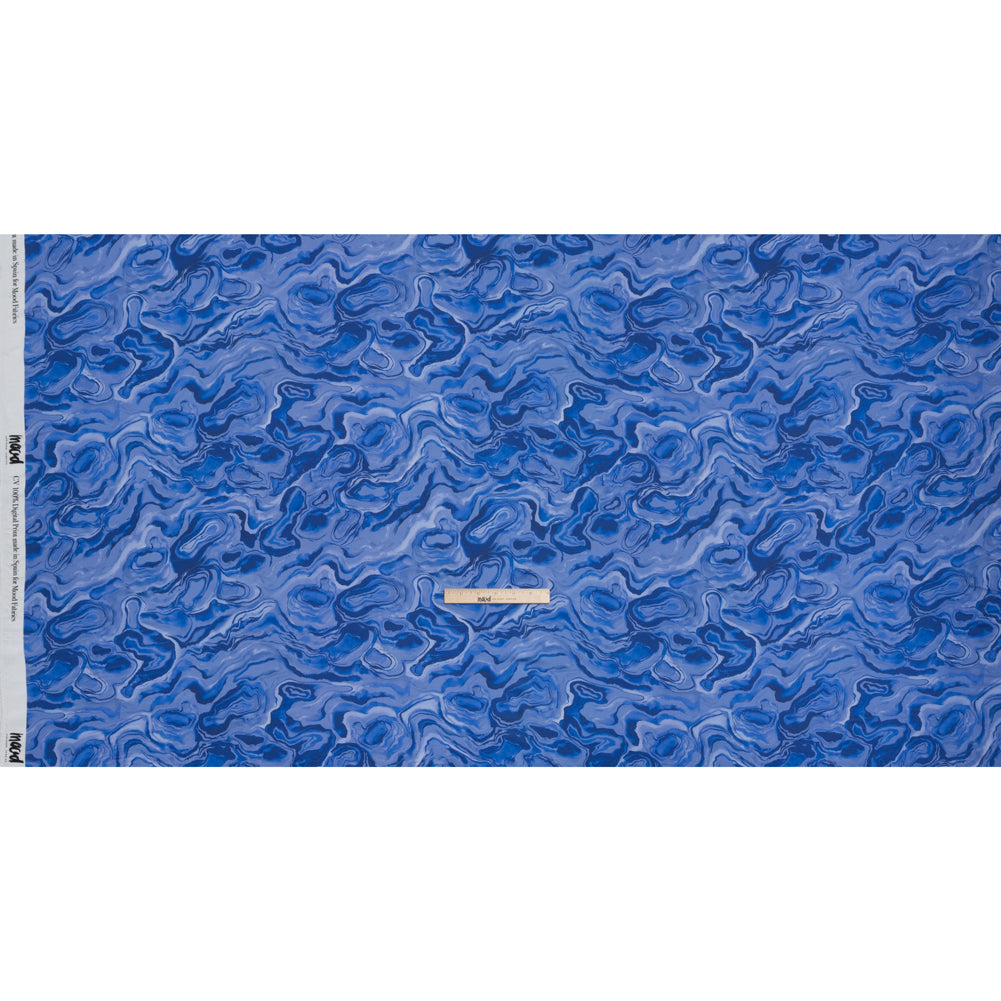 Rayon Challis - Blue Abstract - Skyscape Print - Mood Exclusive Chariot Collection
