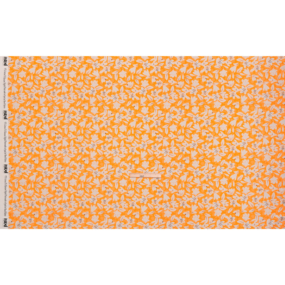 Stretch Cotton Sateen - Yellow Floral - Daybreak Bloom Print - Mood Exclusive Chariot Collection