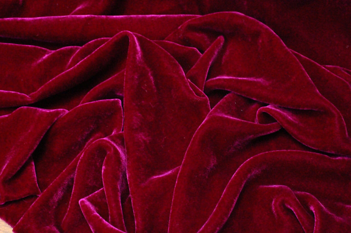 Premium Silk Rayon Velvet Fabric - Azalea, 45" Width (1 Yard)