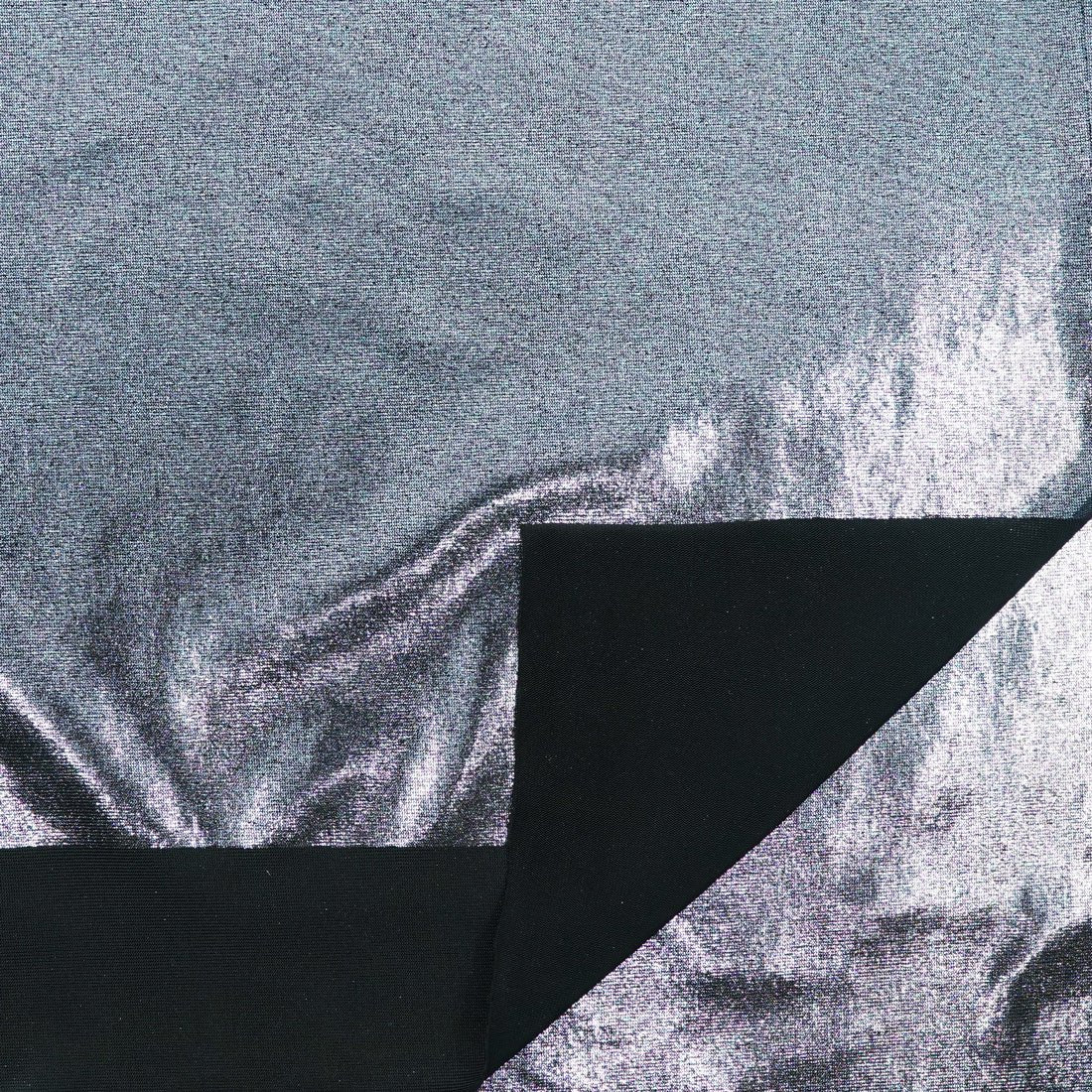 Foiled Spandex Black Metallic