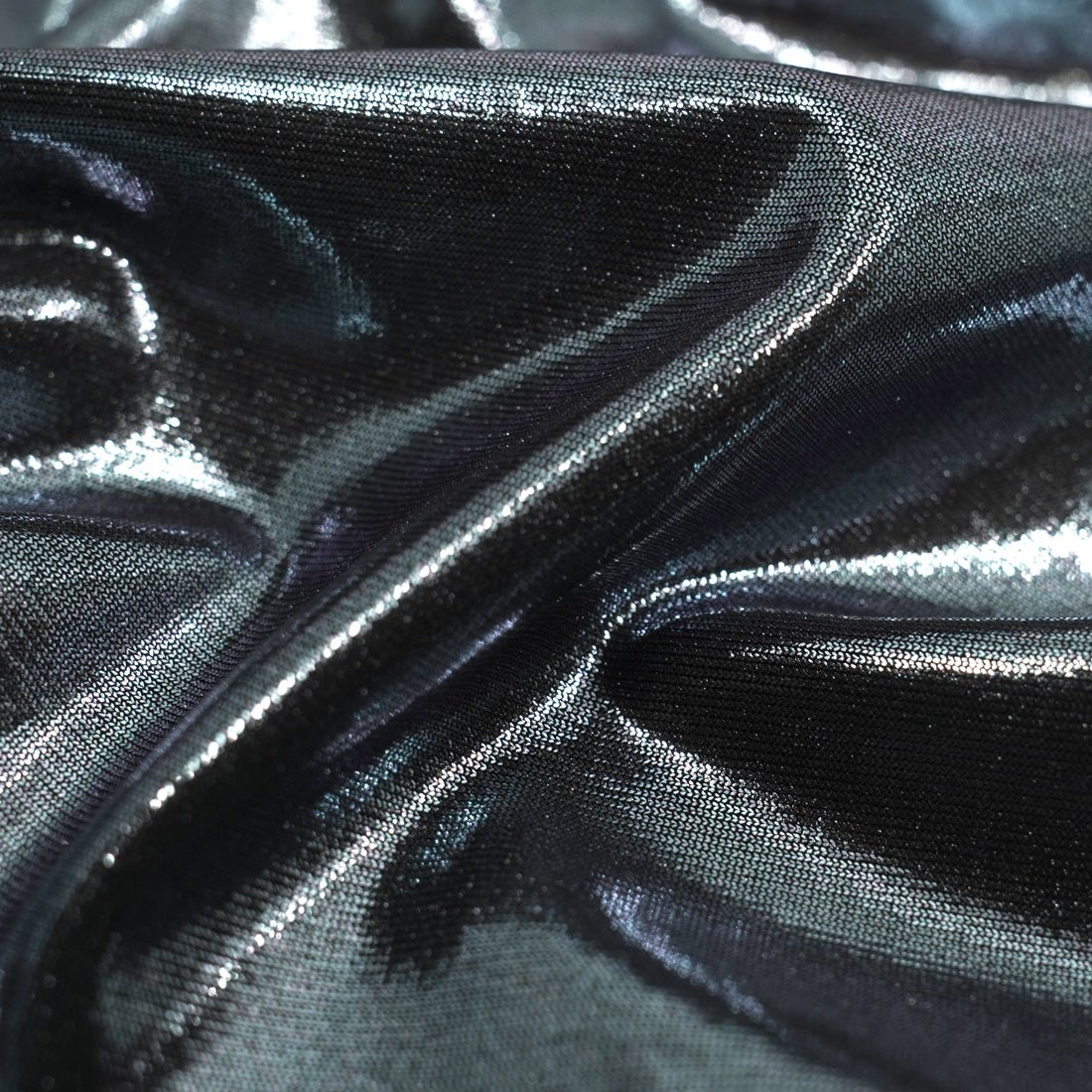 Foiled Spandex Black Metallic
