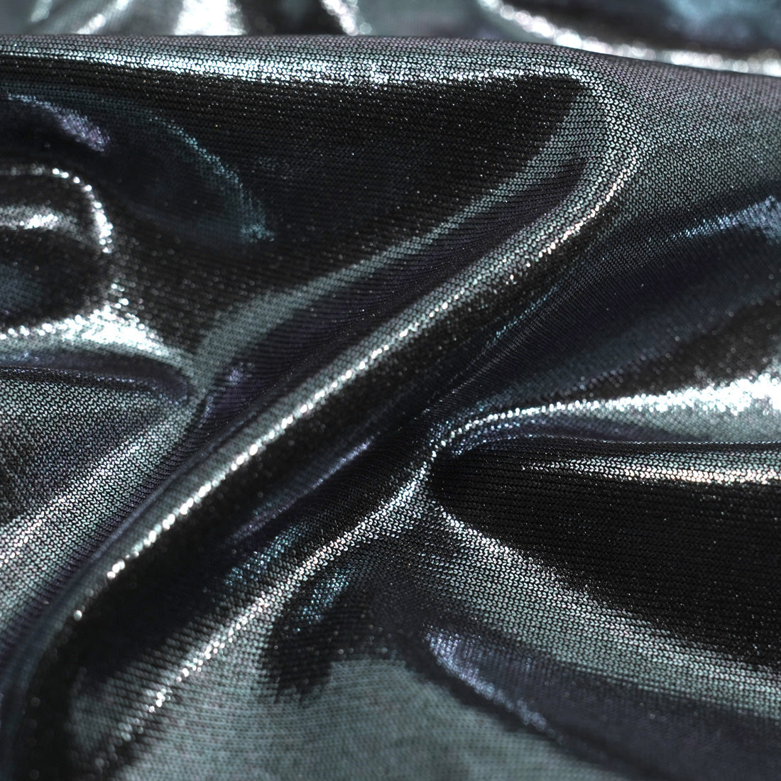 Mercury Titanium Foiled Spandex Fabric - Black/Pink, 4-Way Stretch, 56" Width (1 Yard)
