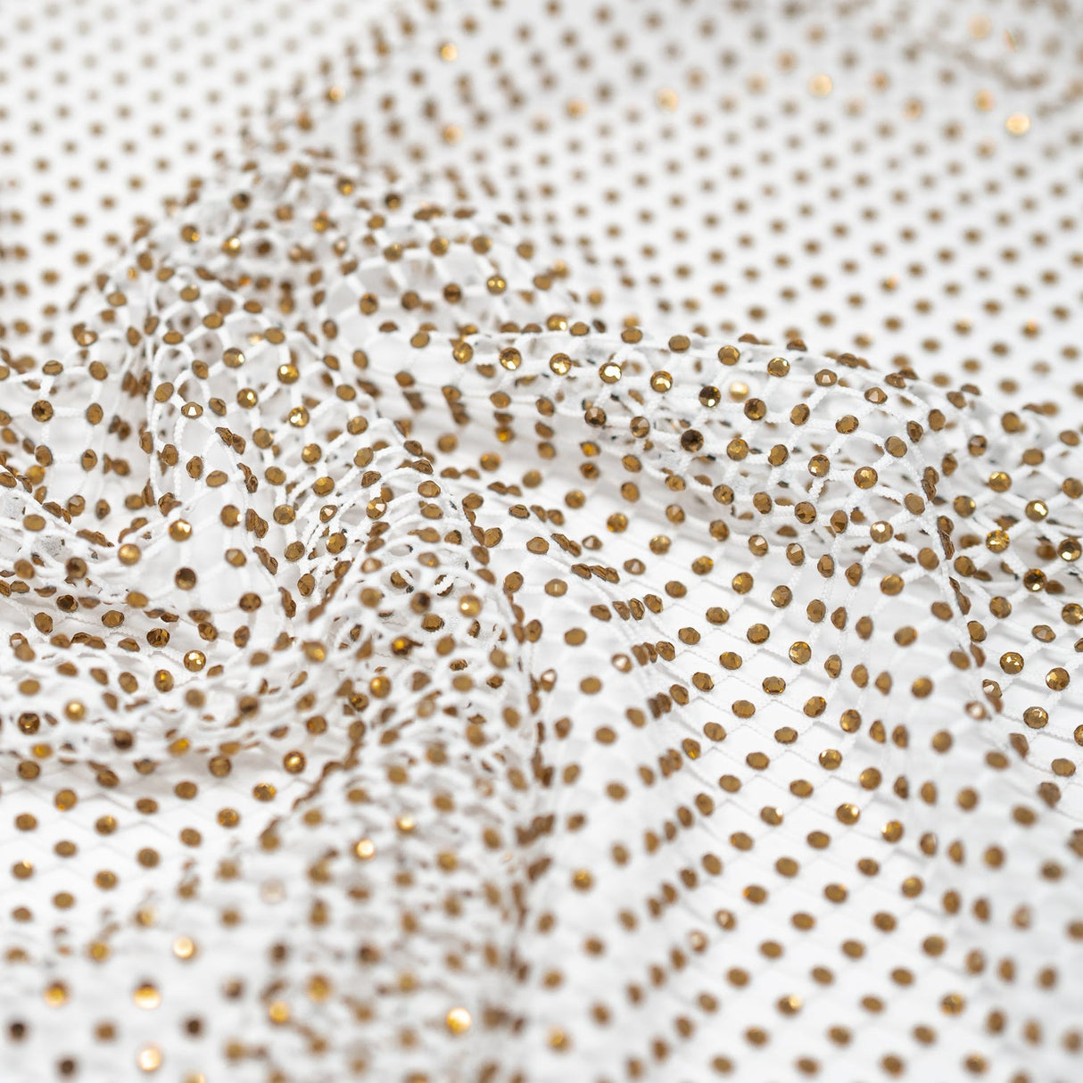 Enigma Diamond Fishnet Polyester Spandex Fabric - Rhinestone Diamond Fishnet, 51/52" Width (1 Yard)
