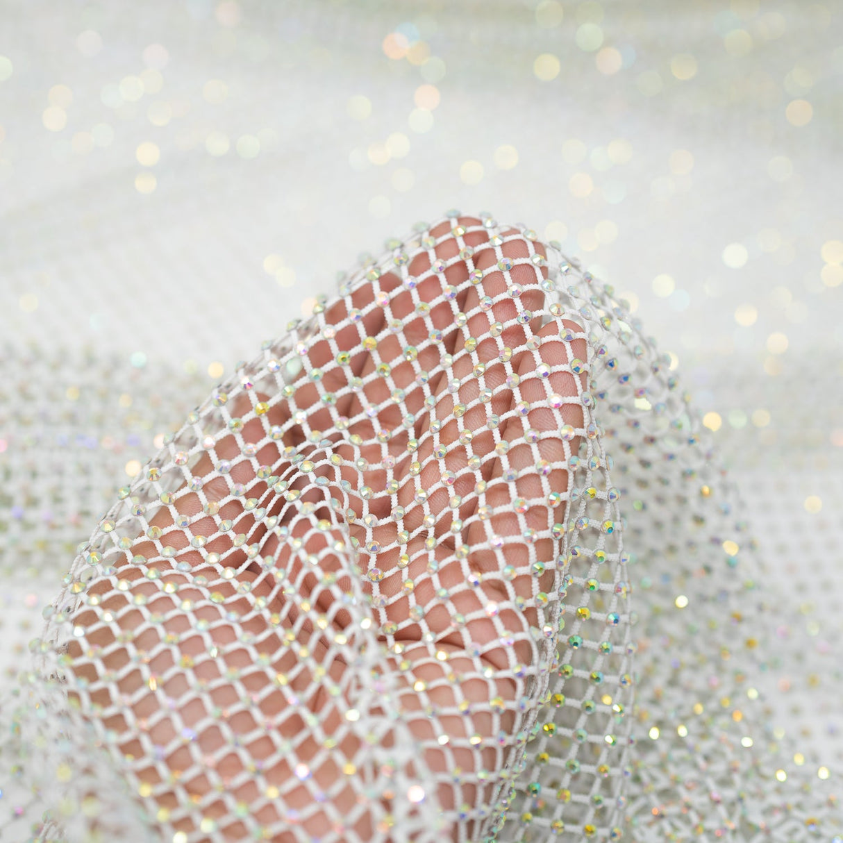 Diamond Fishnet Rhinestone Mesh