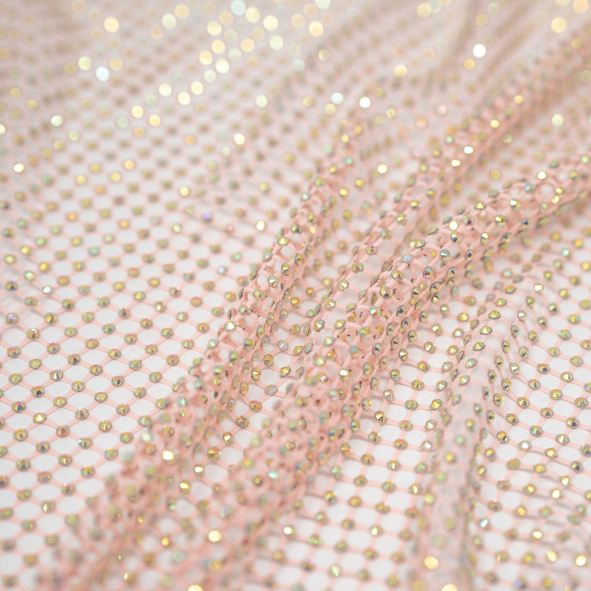 Enigma Diamond Fishnet Polyester Spandex Fabric - Rhinestone Mesh, 51/52" Usable Width (1 Yard)