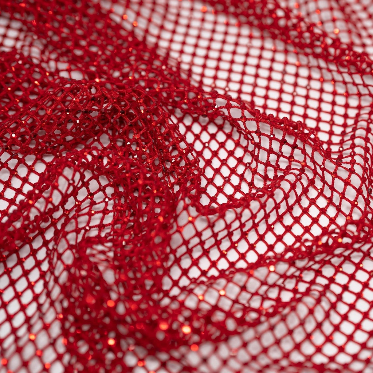 Enigma Diamond Fishnet Polyester Spandex Fabric - Rhinestone Diamond Fishnet, 51/52" Width (1 Yard)