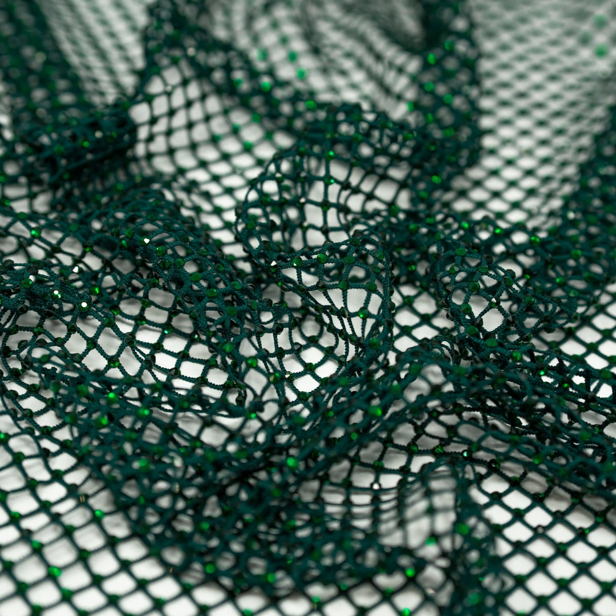 Enigma Diamond Fishnet Polyester Spandex Fabric - Rhinestone Diamond Fishnet, 51/52" Width (1 Yard)