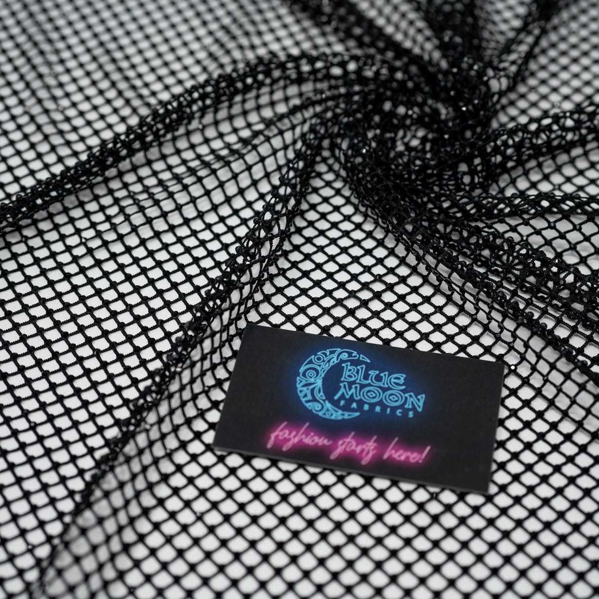 Enigma Diamond Fishnet Polyester Spandex Fabric - Rhinestone Mesh, 51/52" Usable Width (1 Yard)