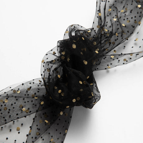 1 Yard Exquisite Mesh Lace Fabric with Dot Flocking & Foil 58/60" Wide