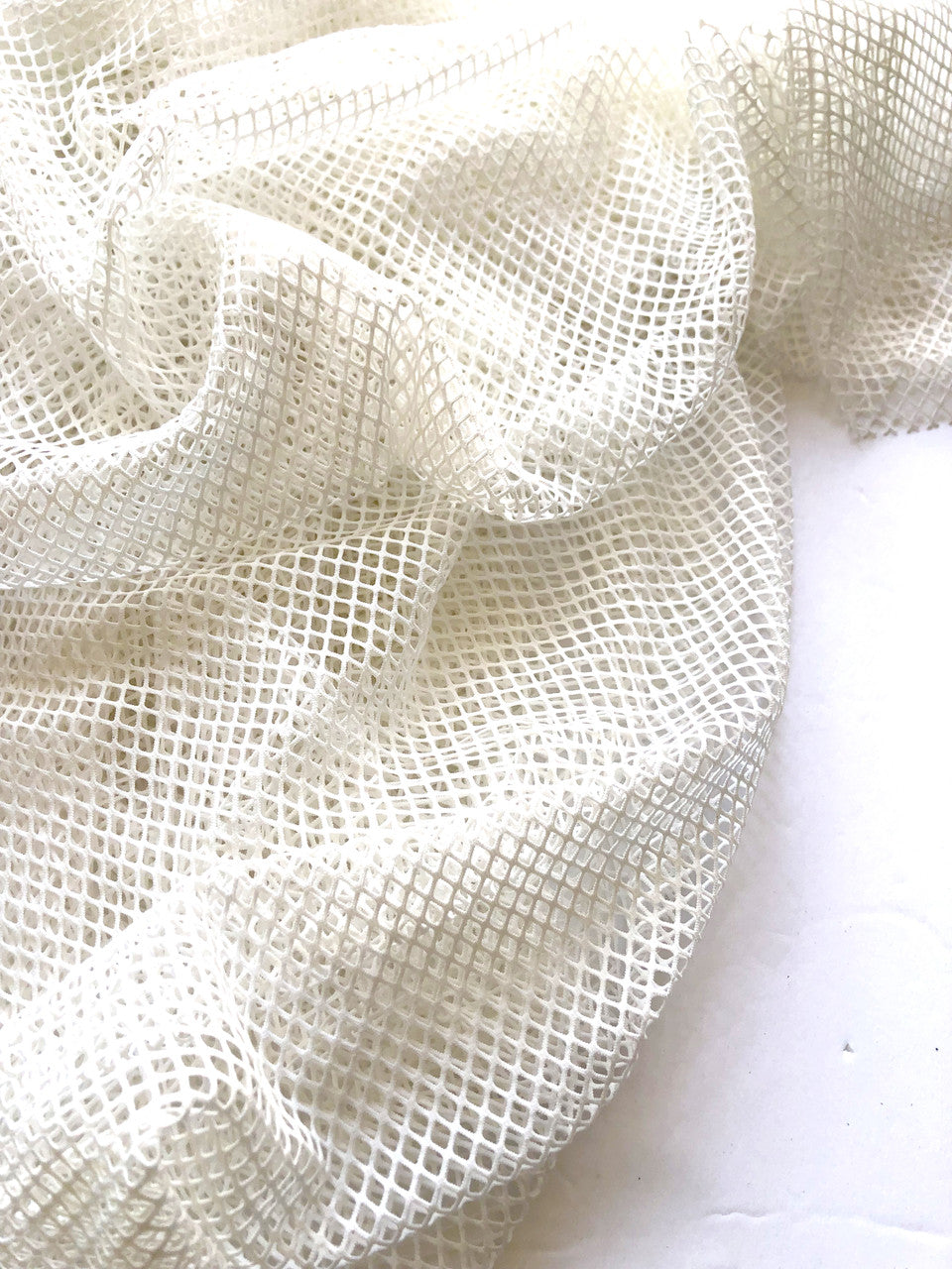 Small Diamond Fishnet Mesh Polyester Stretch Fabric - 10 Color Options, 58/60" Wide