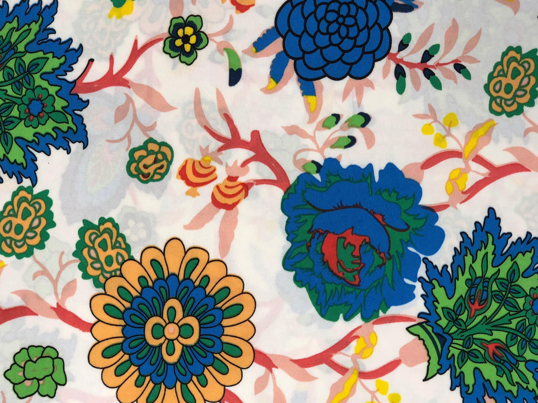 1 Yard Star of David Blue Mystique Spandex Fabric for Costumes and Dancewear 60 Inches Wide