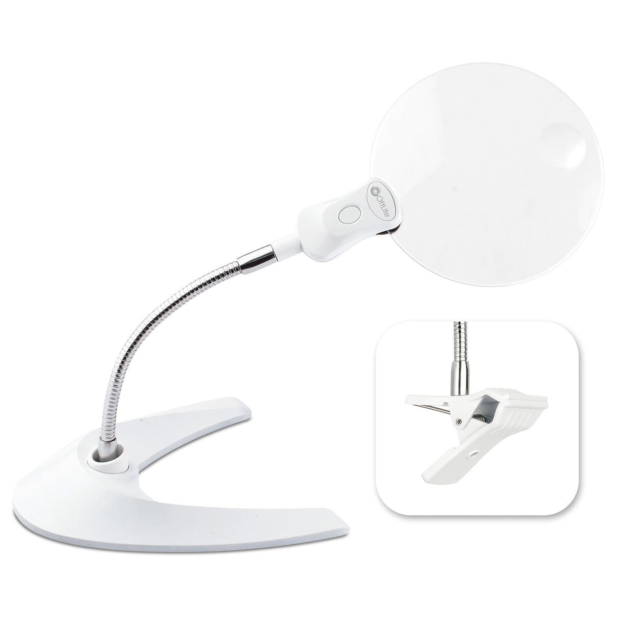 OttLite 5-Inch LED Magnifier with Clip and Stand
