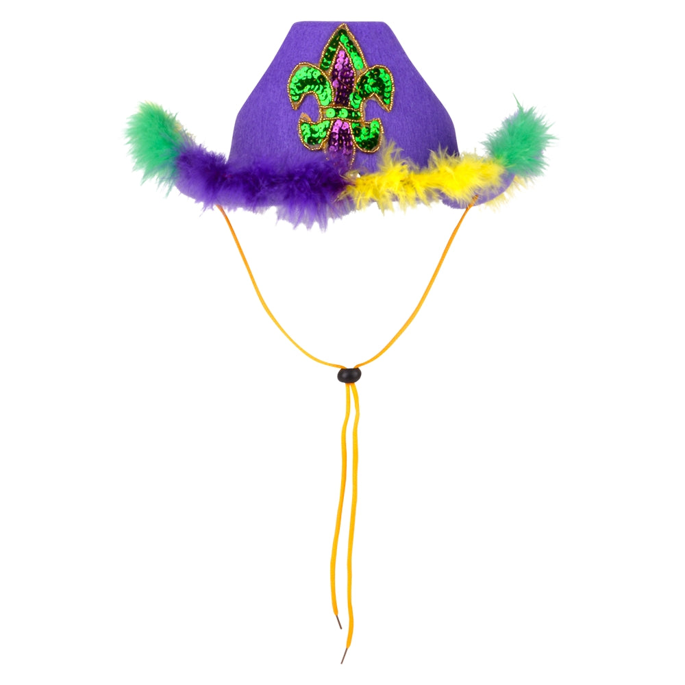Mardi Gras Cowboy Hat (1 PC)