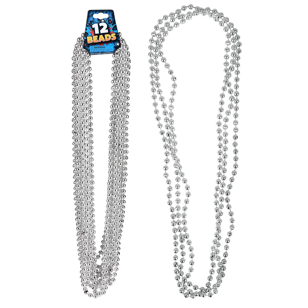 Silver Bead Necklaces 33" 7 mm (1 DZ)